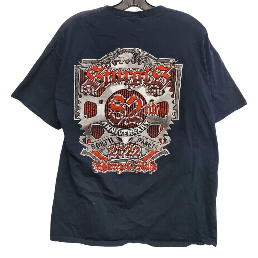 STURGIS Shirt Adult XL Black 2022 MOTORCYCLE RALLY 83nd Anniversary Spell Out